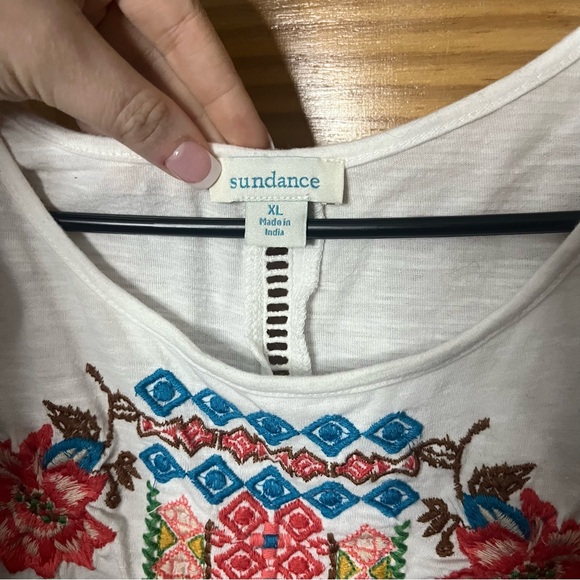 Sundance White Top with Colorful Embroidery - Picture 3 of 4